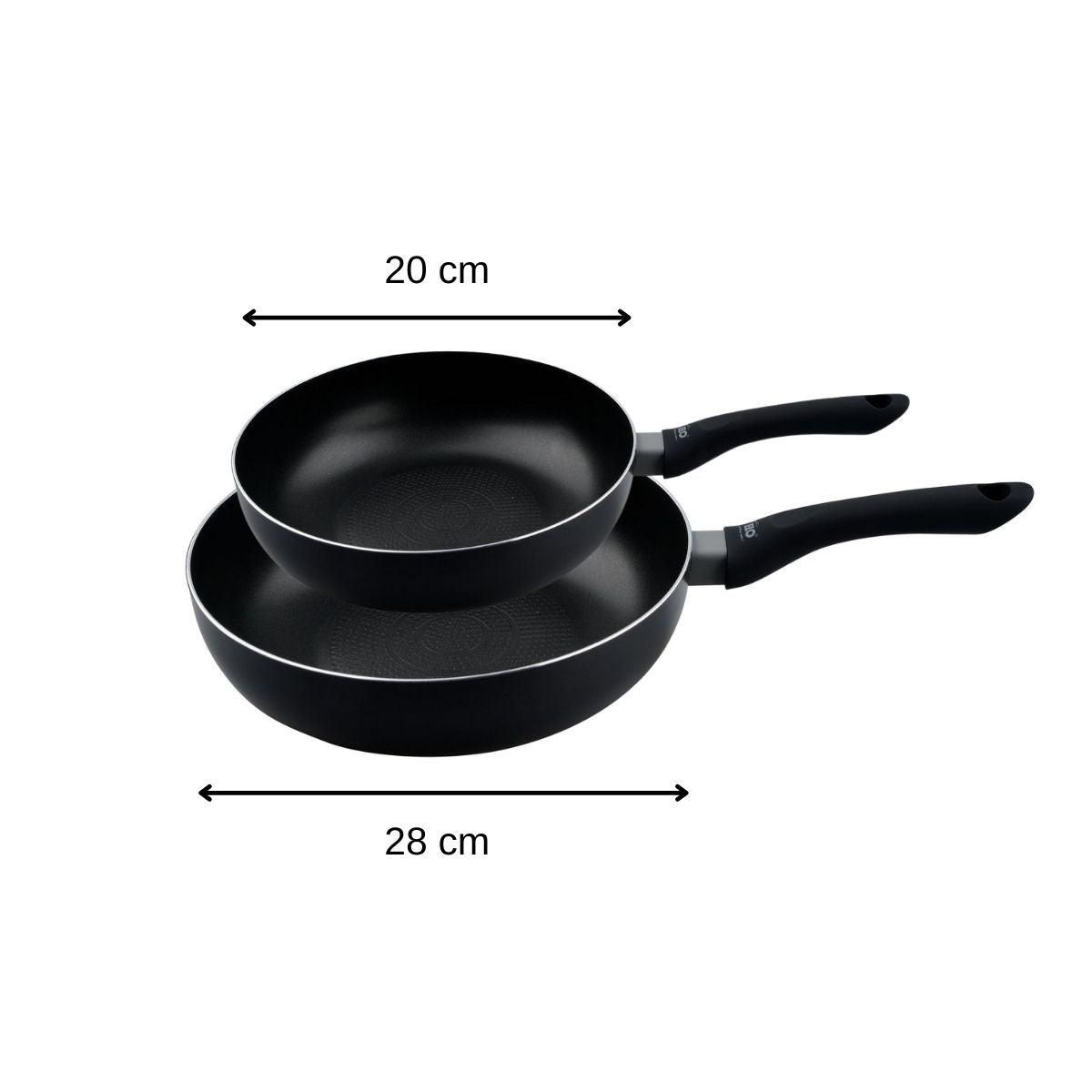 ELO Set de 2 woks de cuisine 20 cm et 28 cm avec fond en nid d'abeille et doseur d'huile Elo Smart Life