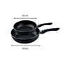 Voir la diapositive 3 : ELO Set de 2 woks de cuisine 20 cm et 28 cm avec fond en nid d'abeille et doseur d'huile Elo Smart Life