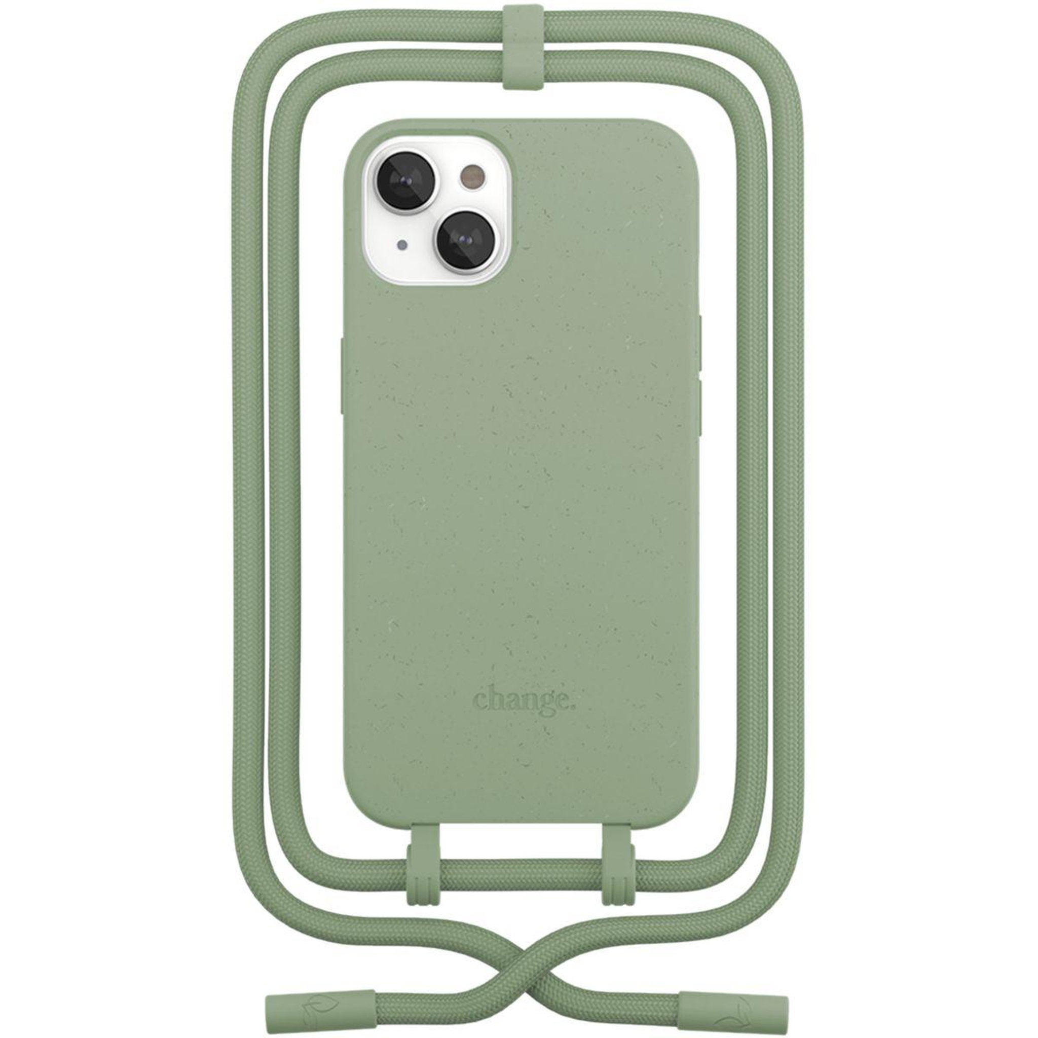 WOODCESSORIES Coque avec cordon iPhone 14 Plus Tour de cou vert