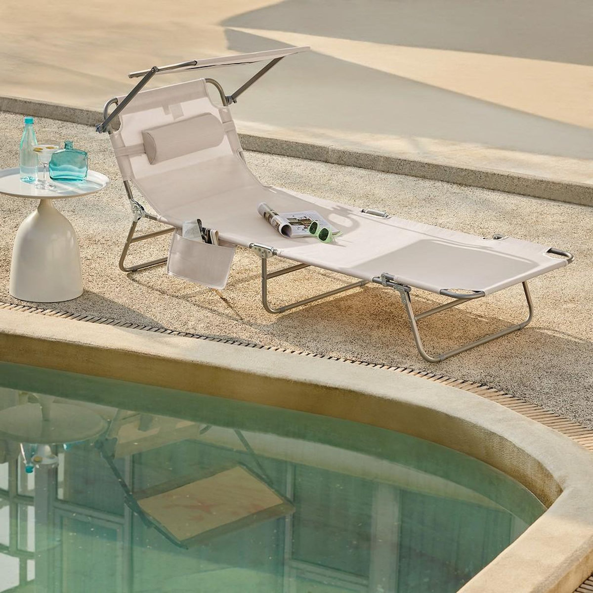 SOBUY SoBuy - Lot de 2 bains de soleil - Beige - 215x72x90cm - Moderne - OGS48-MIx2