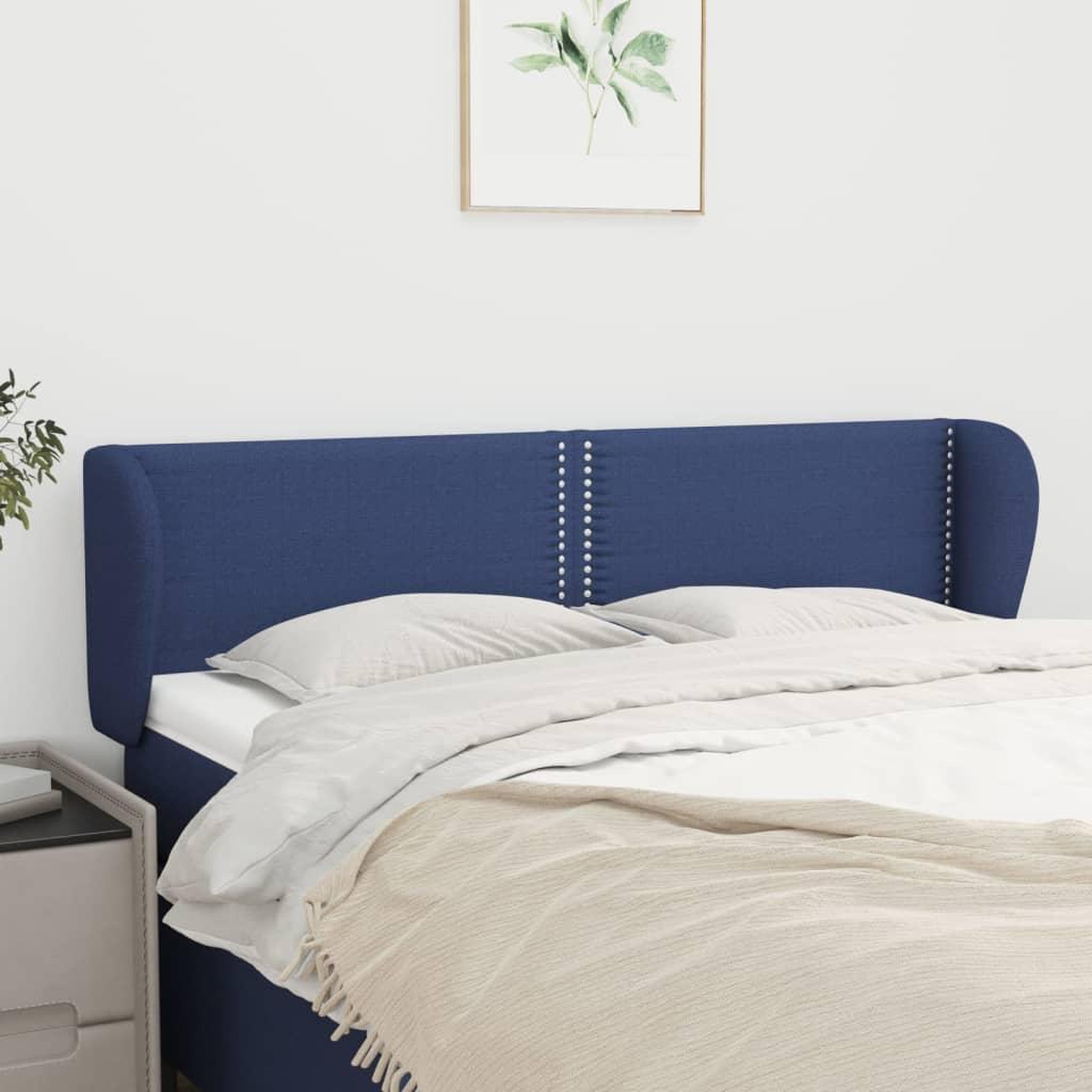 Voir la diapositive 1 : VIDAXL Tete de lit avec oreilles Bleu 147x23x78/88 cm Tissu