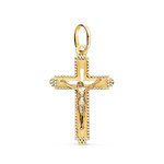 L'ATELIER D'AZUR Pendentif  - Médaille Christ sur la Croix Or 18 Carats 750 Jaune - Chaines Offertes
