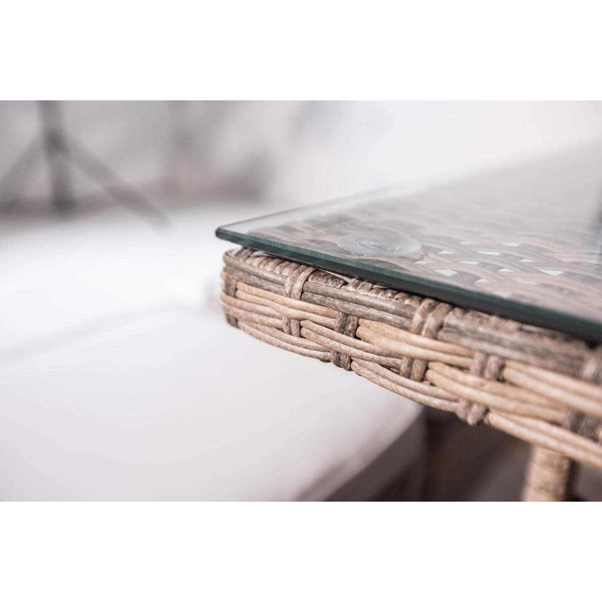 CONCEPT USINE Salon de jardin 5 places en résine tressée gris TENERIFE