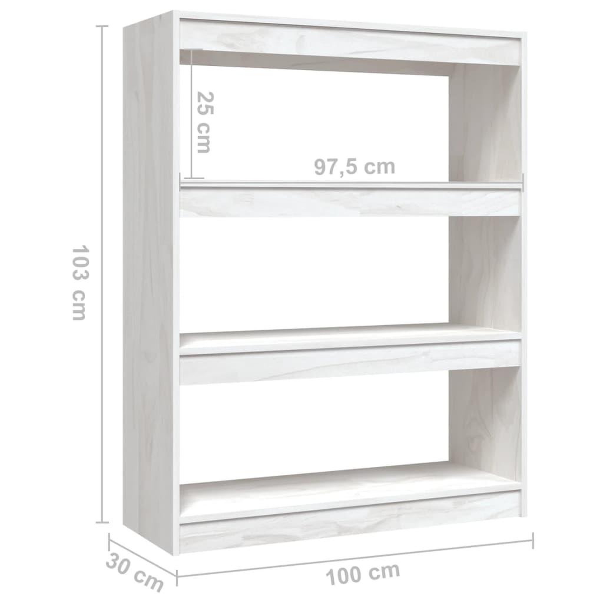 Voir la diapositive 6 : VIDAXL Bibliotheque/Separateur de piece Blanc 100x30x103 cm Pin massif