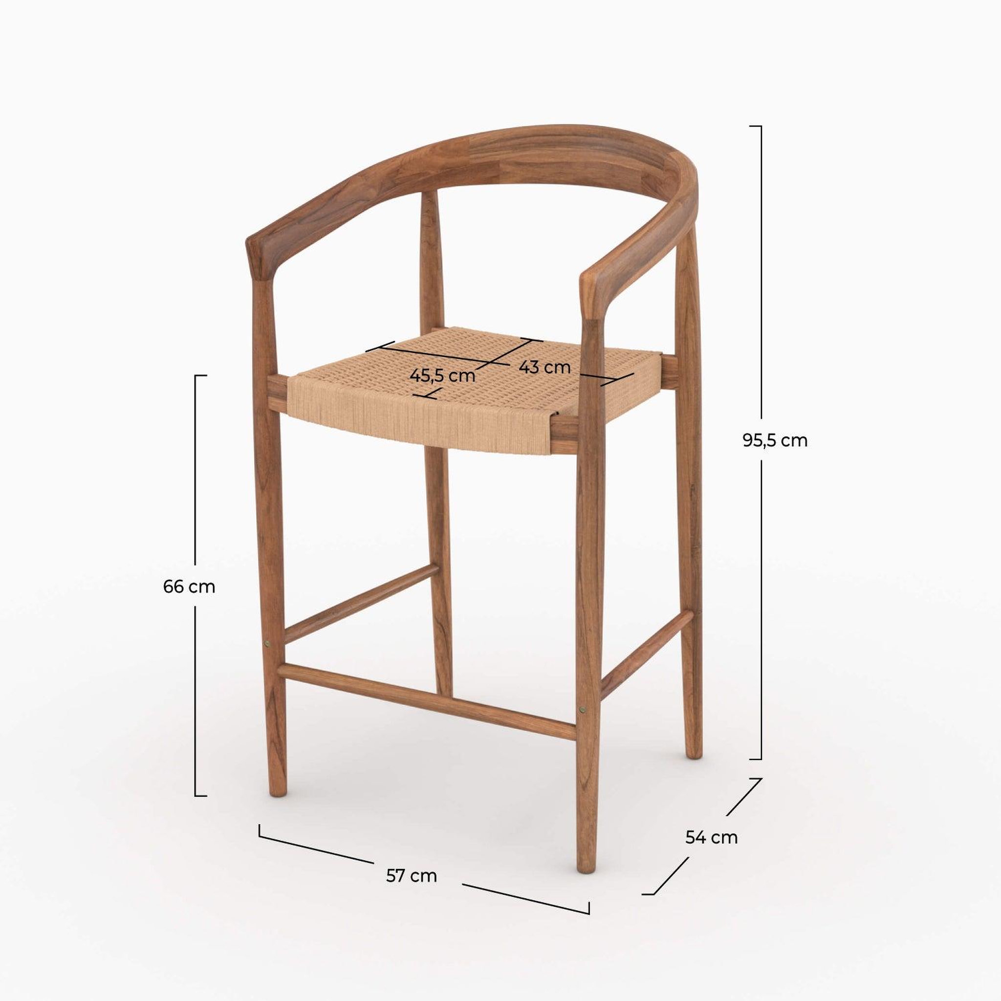 Voir la diapositive 4 : MAISON PAVANE Lot de 2 chaises pour îlot central 65 cm-bali