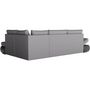 Voir la diapositive 5 : LOUNGITUDE Canapé d'angle réversible convertible SEVARA 4 places - PU et tissu Gris - Coffre de rangement - L267 x P200 x H90 cm