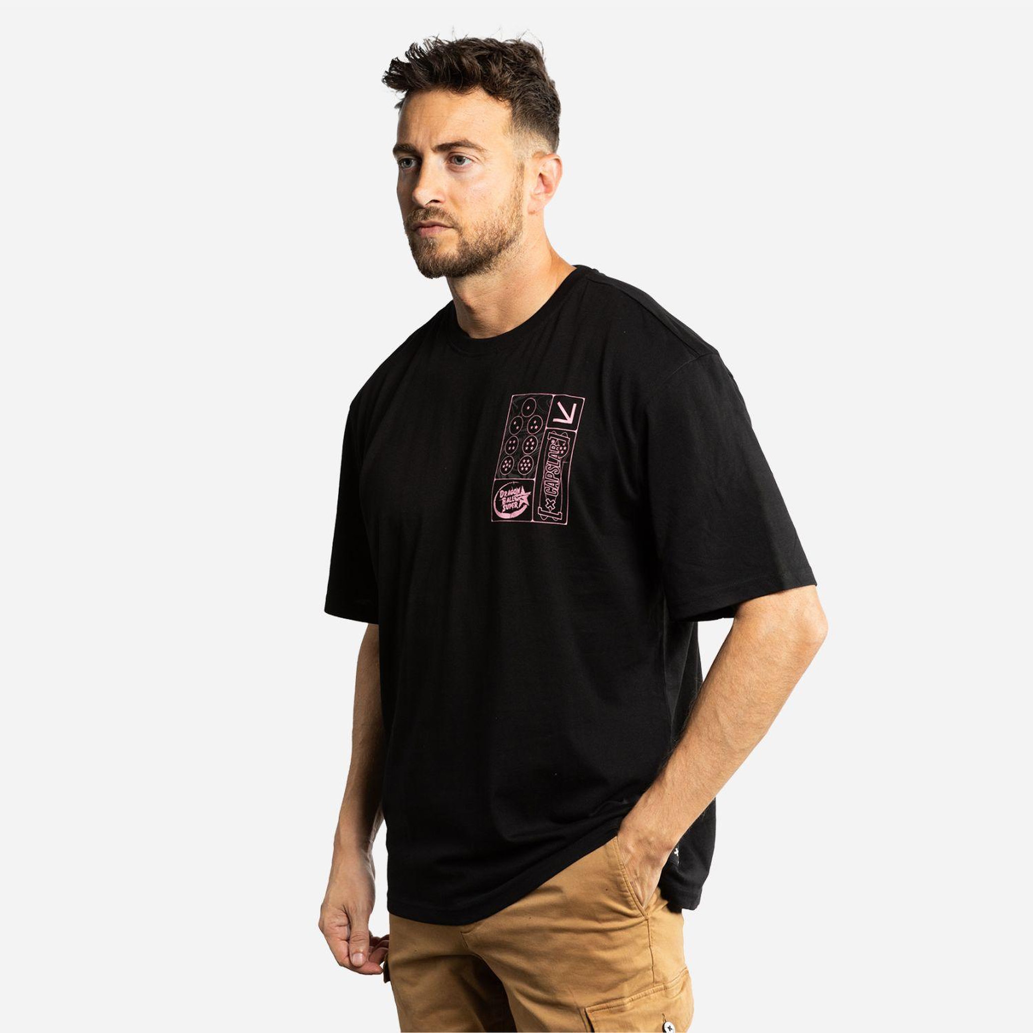 Voir la diapositive 4 : CAPSLAB T-shirt homme relax fit avec print dragon ball super goku black