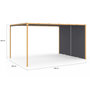 Voir la diapositive 5 : ID MARKET Pergola coulissante 2 pans 3x4 M belvédère de jardin effet bois toile gris anthracite