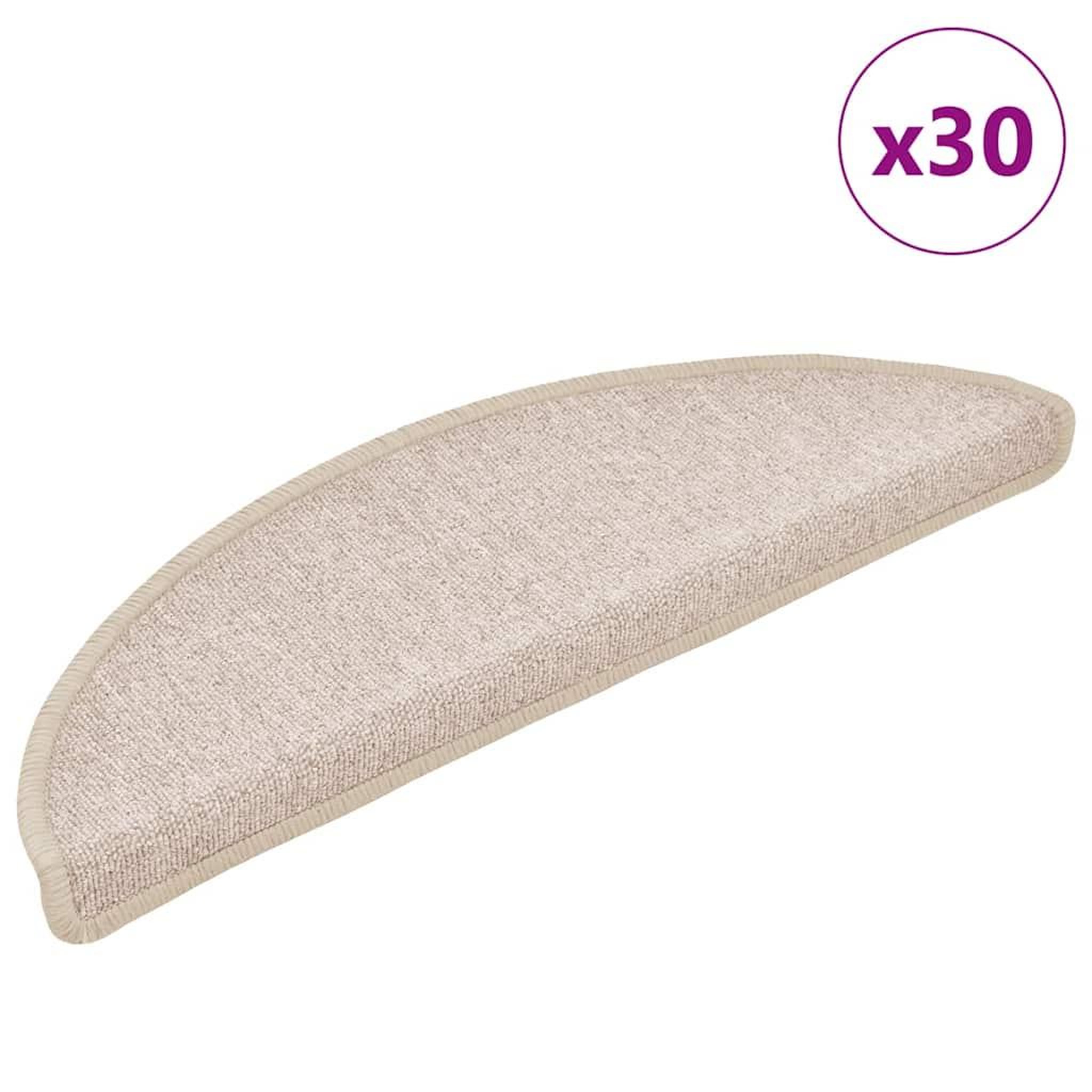 VIDAXL Tapis d'escalier 30 pcs taupe 56x17x3 cm