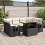 Voir la diapositive 1 : VIDAXL Salon de jardin 7 pcs avec coussins noir resine tressee
