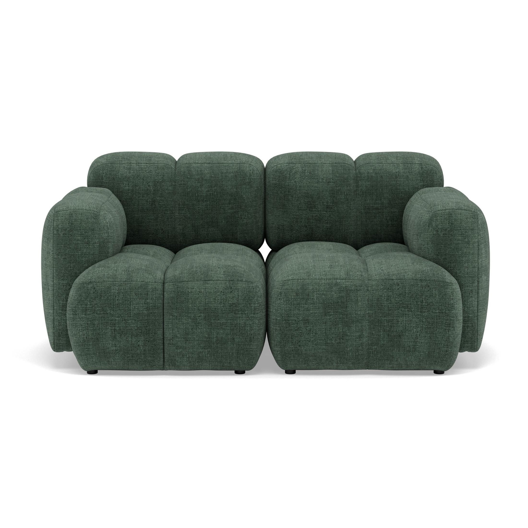 Voir la diapositive 1 : BEST MOBILIER Grace - canapé modulable 2 places en velours texturé
