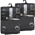 TOILINUX Lot de 2 Rideaux de salon occultants. Coloris disponibles : Bleu, Beige, Gris