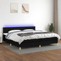 Voir la diapositive 1 : VIDAXL Sommier a lattes de lit et matelas et LED Noir 200x200 cm Tissu