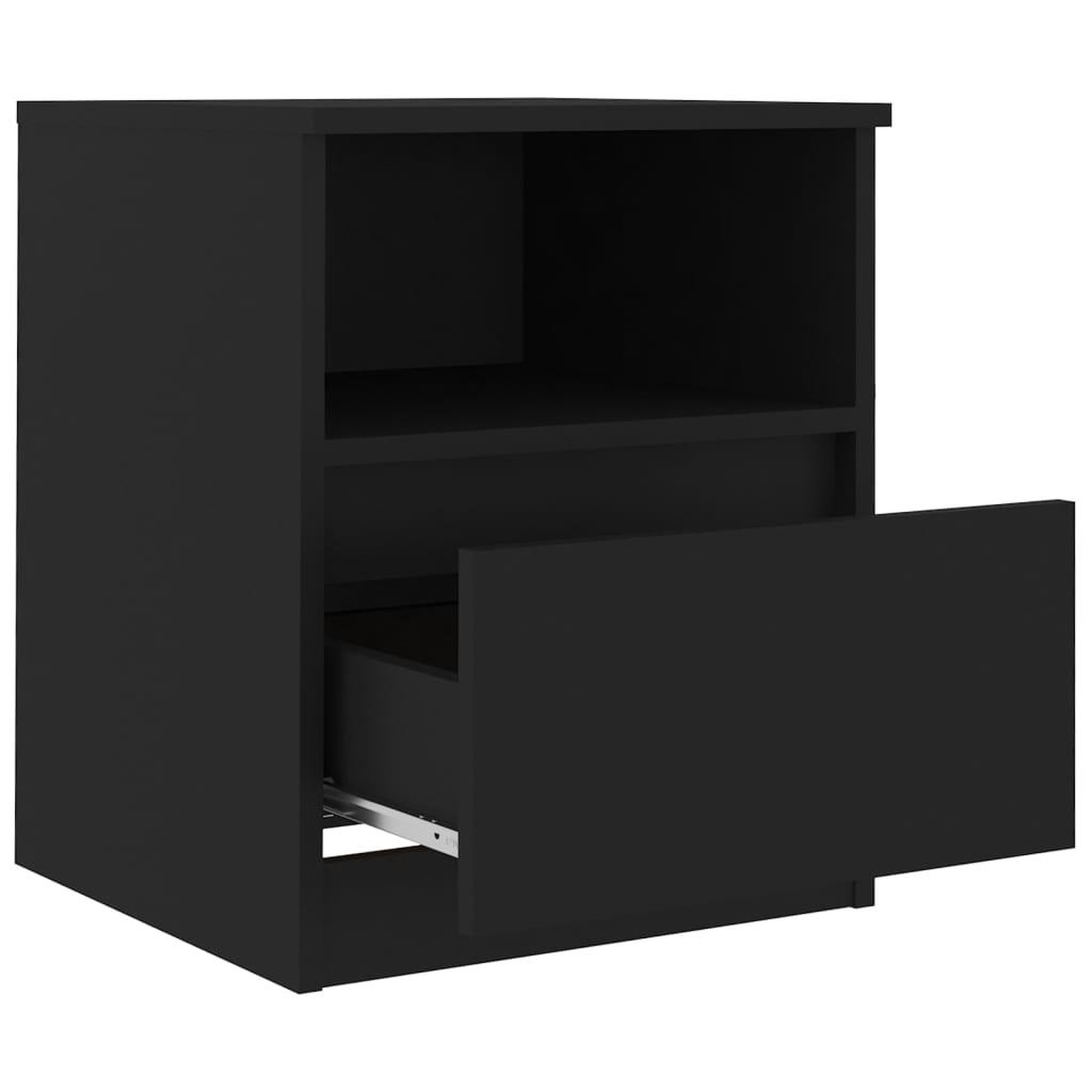 Voir la diapositive 5 : VIDAXL Table de chevet Noir 40x40x50 cm Agglomere