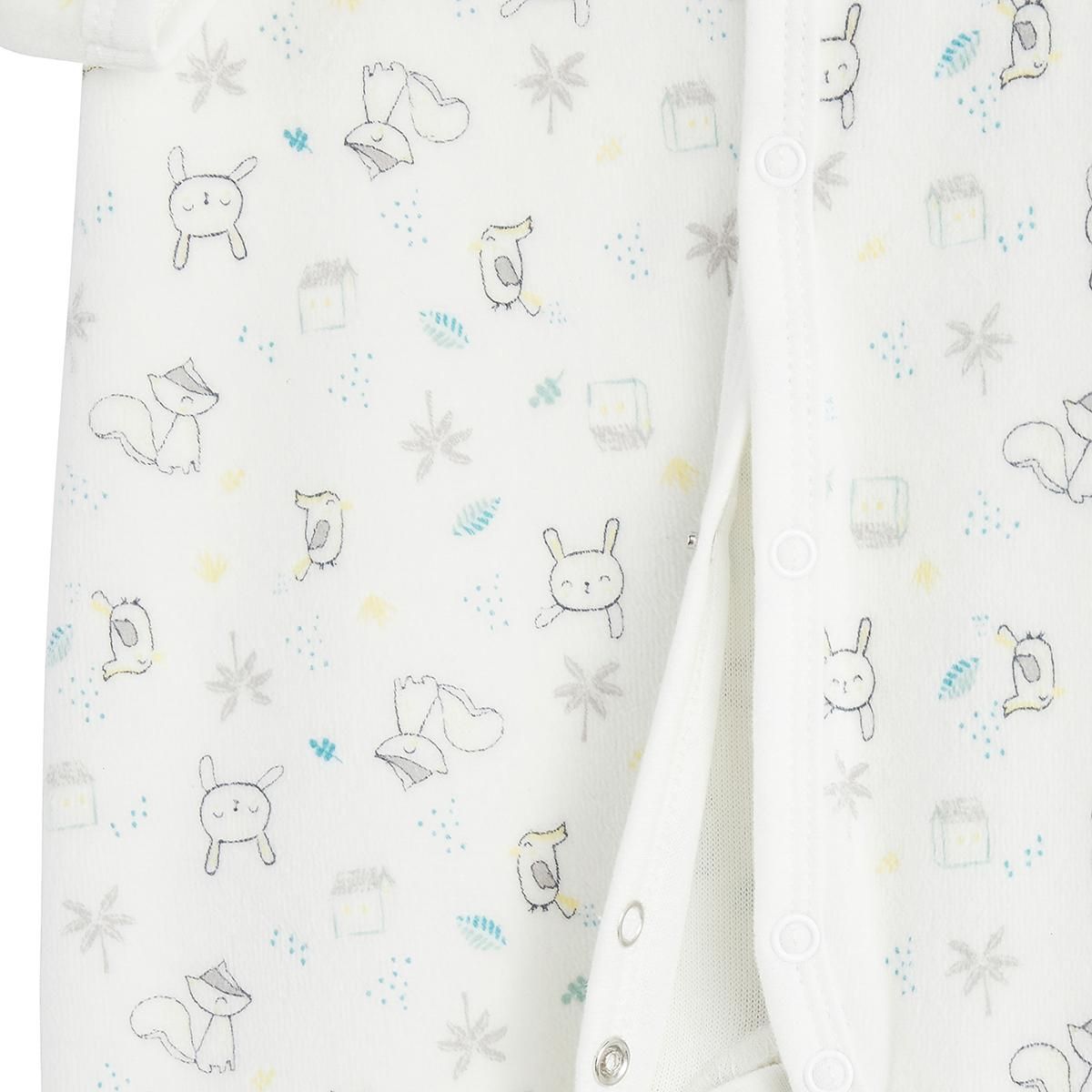 Petit Béguin Pyjama bébé en velours Tropicland