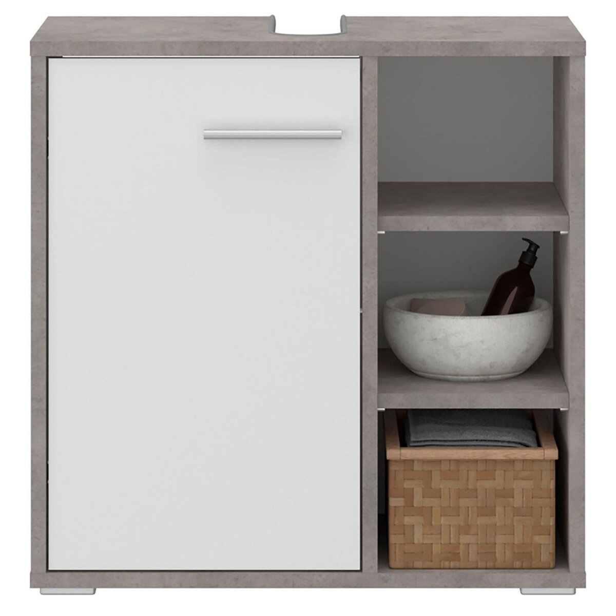 IDIMEX Meuble sous lavabo NISTOS avec 1 porte et 3 étagères