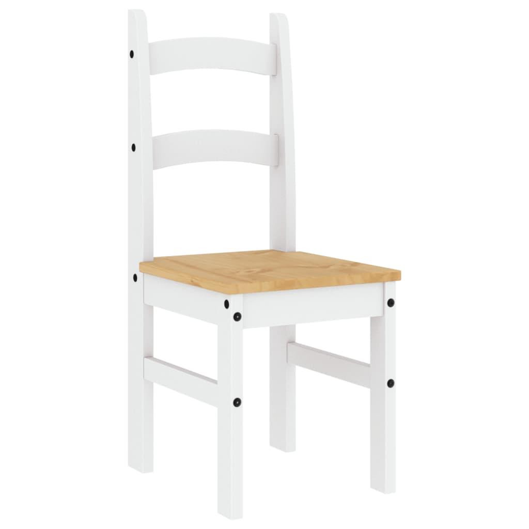 Voir la diapositive 5 : VIDAXL Chaises a manger lot de 2 blanc 40x46x99 cm bois massif de pin