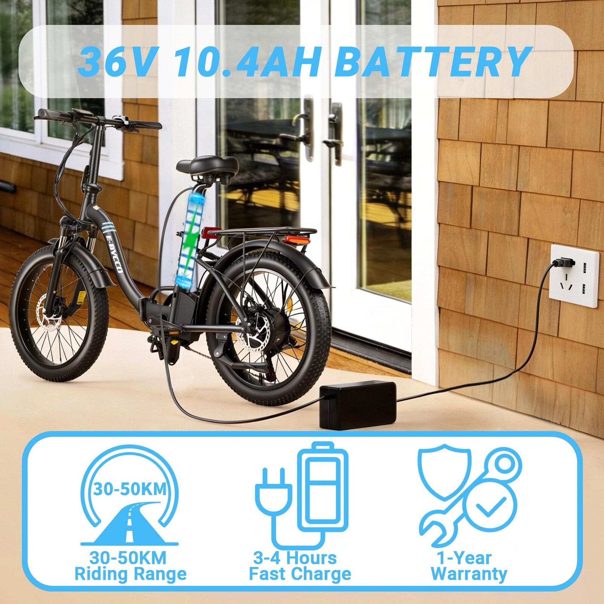 Voir la diapositive 6 : E.BYCCO Vélo électrique E.BYCCO S1 20 pouces, batterie 36 V 10,4 Ah, léger et urbain, noir