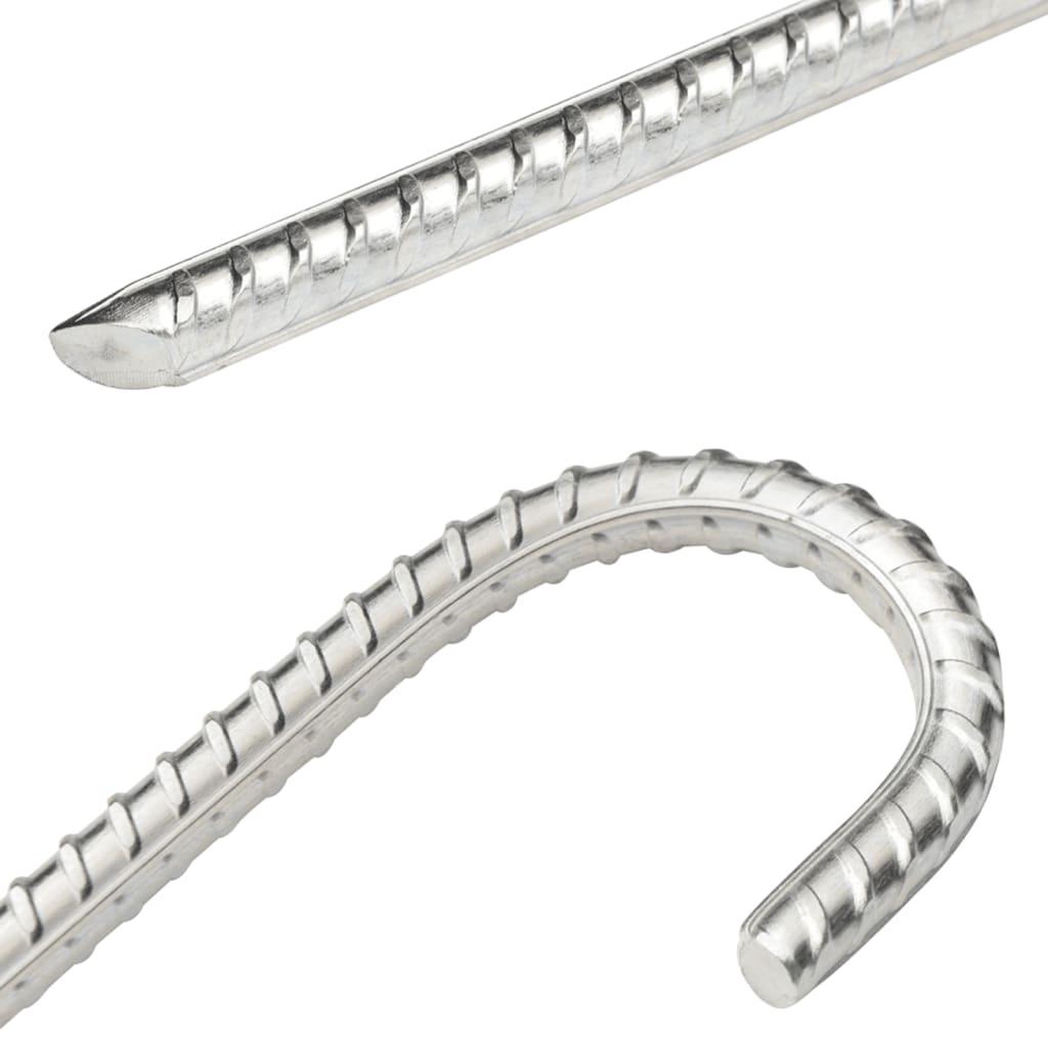 Voir la diapositive 4 : VIDAXL Piquets de tente 6 pcs 37 cm Ø10 mm acier galvanise