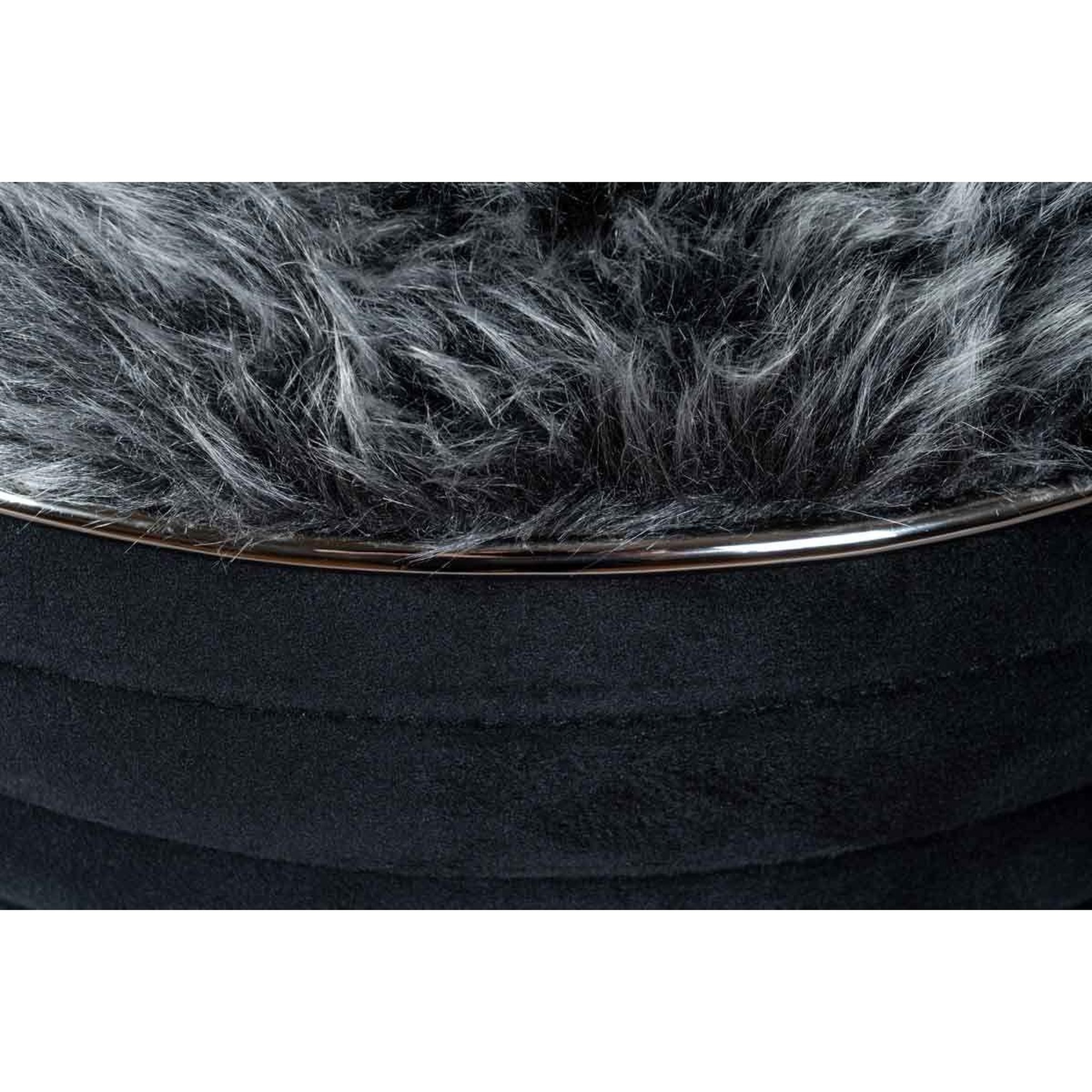 Voir la diapositive 4 : Paris Prix Tabouret design en tissu  doric  50cm noir & gris
