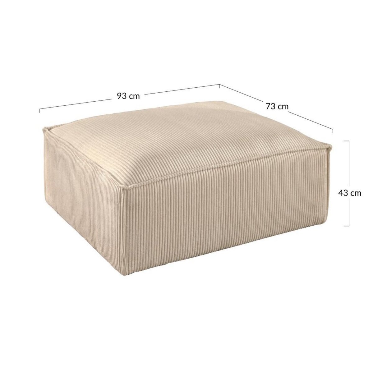 LISA DESIGN Stella - pouf en velours côtelé - style contemporain