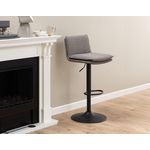 LISA DESIGN Alora - lot de 2 tabourets - ajustables et pivotants - en tissu. Coloris disponibles : Gris, Marron