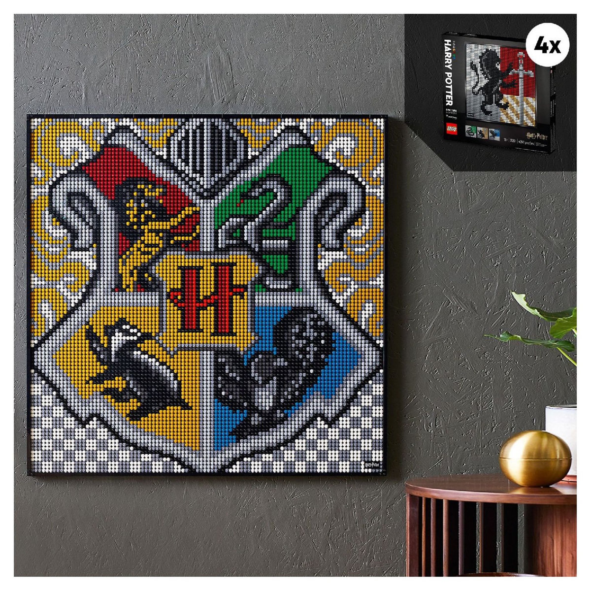 LEGO ART 31201 Harry Potter Les blasons de Poudlard, tableau de décoration mural