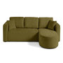 Voir la diapositive 1 : BEST MOBILIER Miro - canapé d'angle réversible - 4 places - convertible avec coffre - en velours texturé