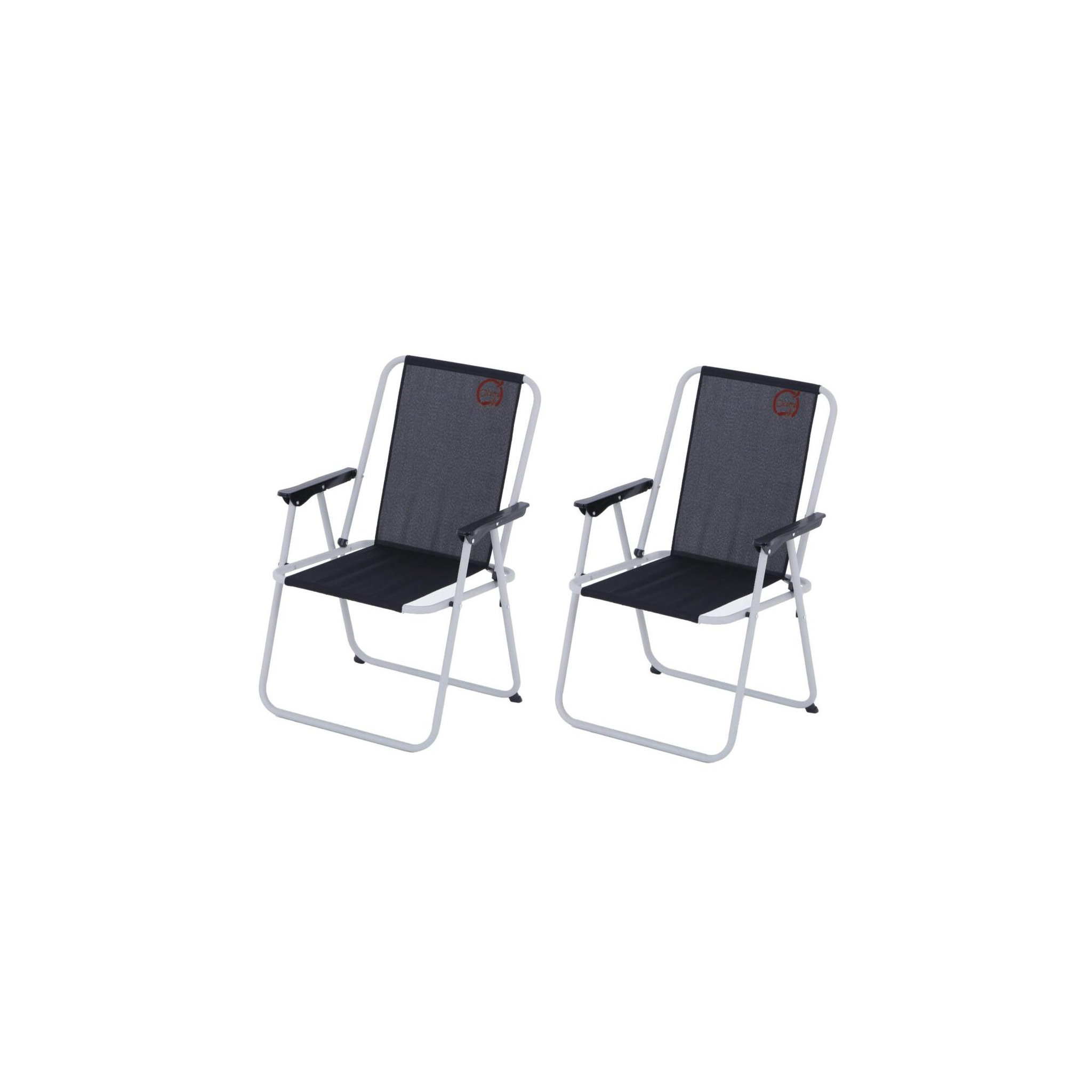 O'Camp Lot de 2 fauteuils piccolo de camping pliables - o'camp - noir - dimensions : 57 x 55 x 80 cm