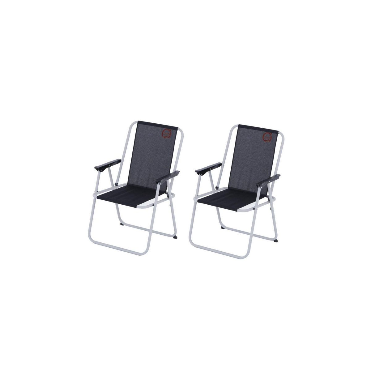 O'Camp Lot de 2 fauteuils piccolo de camping pliables - O'Camp - Noir - Dimensions : 57 x 55 x 80 cm