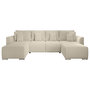 Voir la diapositive 1 : BEST MOBILIER Gabriel - canapé panoramique en u 7 places convertible avec coffre en tissu texturé