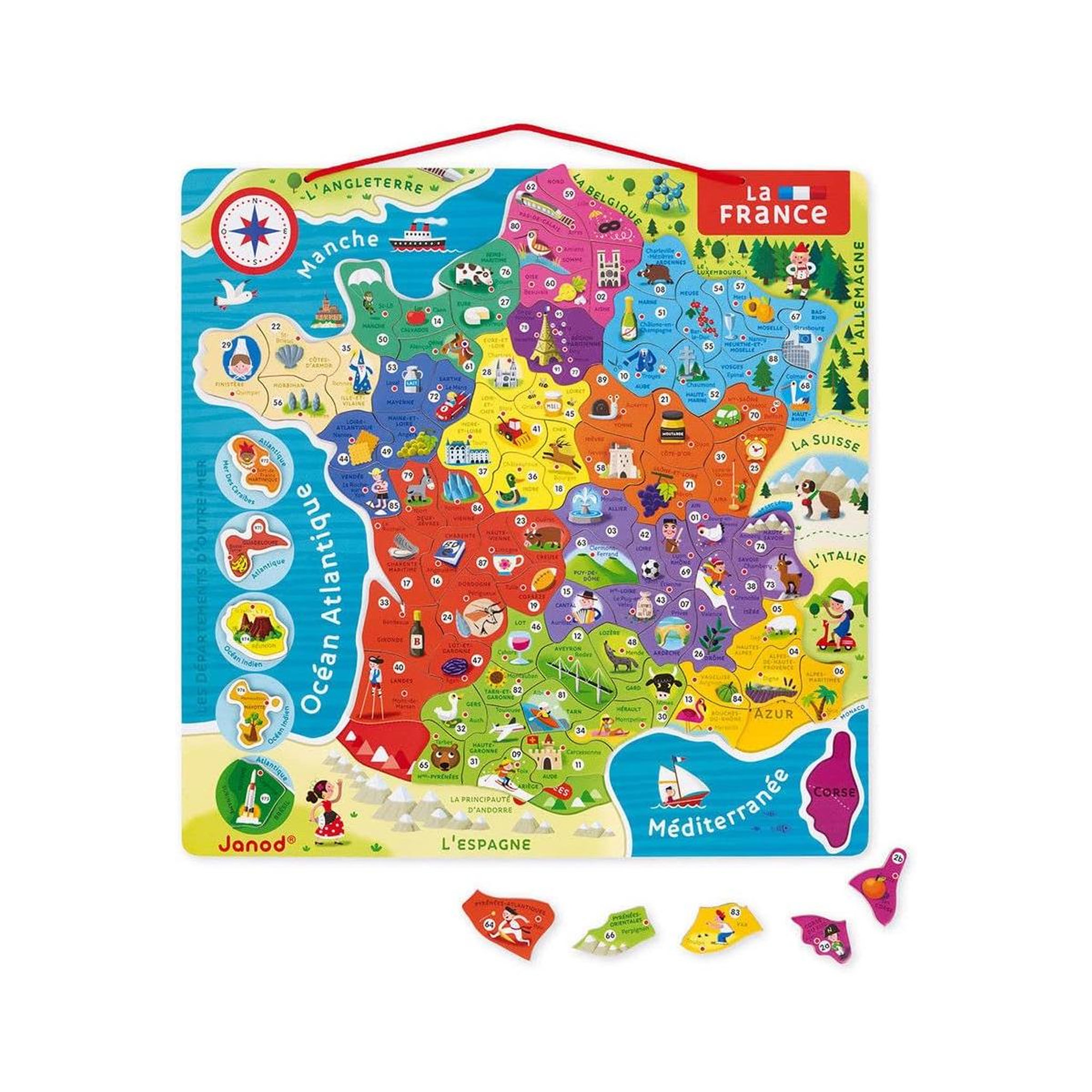 JANOD Puzzle magnetique France 93 pcs