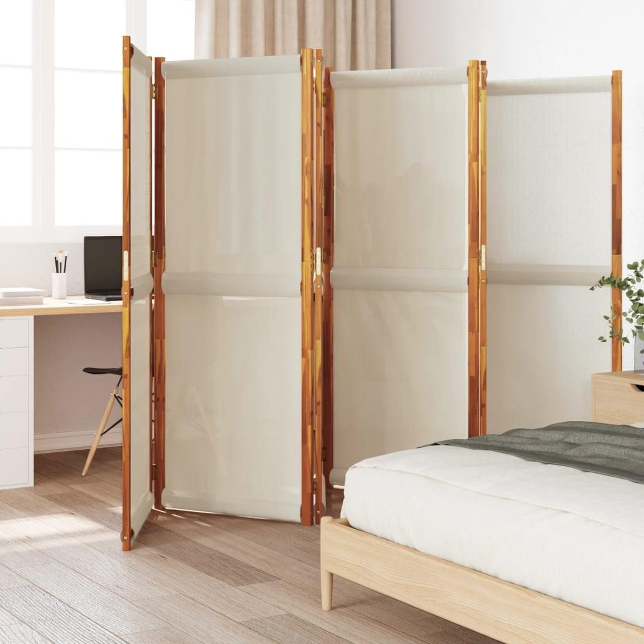 VIDAXL Cloison de separation 6 panneaux gris clair 420x180 cm