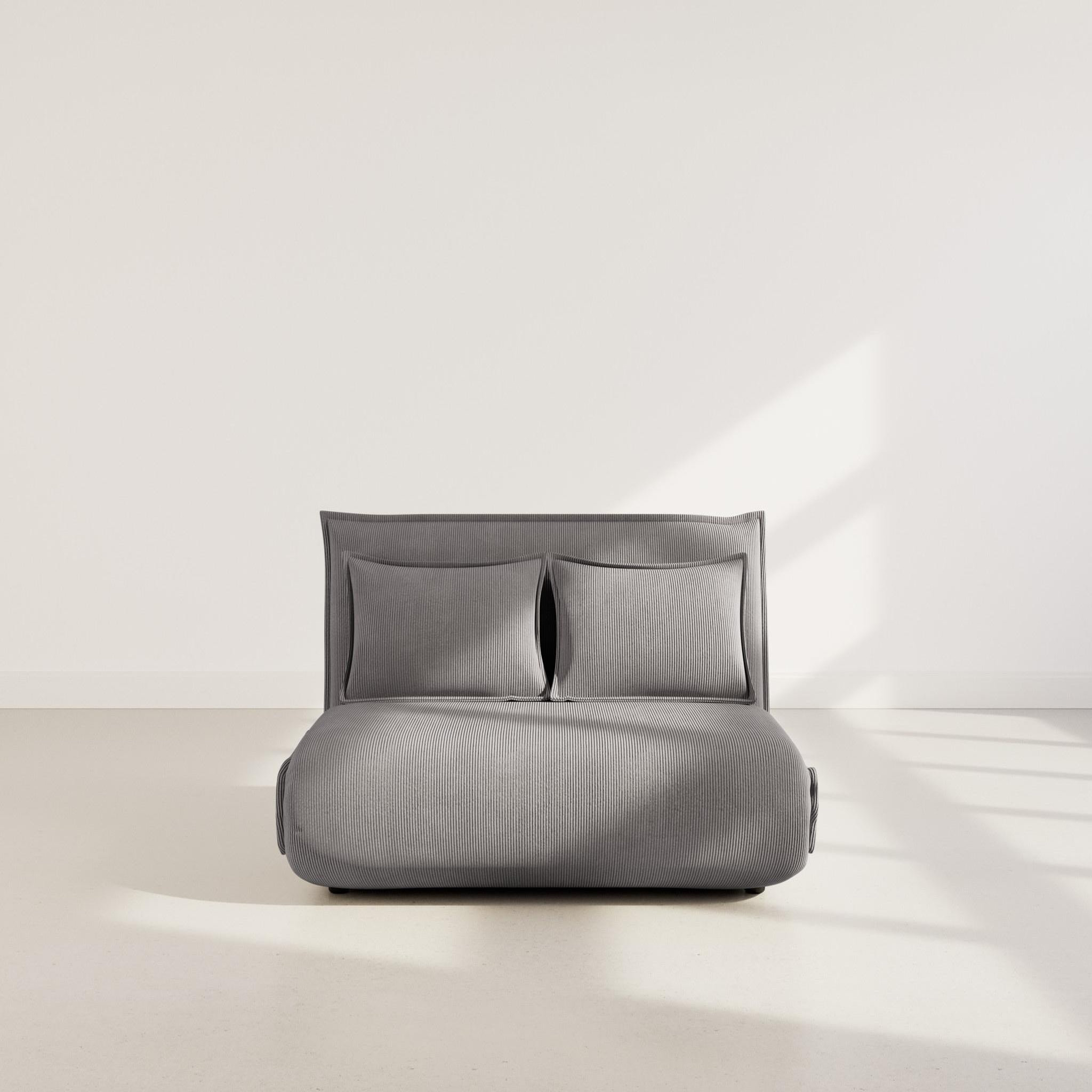 Voir la diapositive 5 : BEST MOBILIER Candice - banquette 2 places convertible clic-clac en velours côtelé
