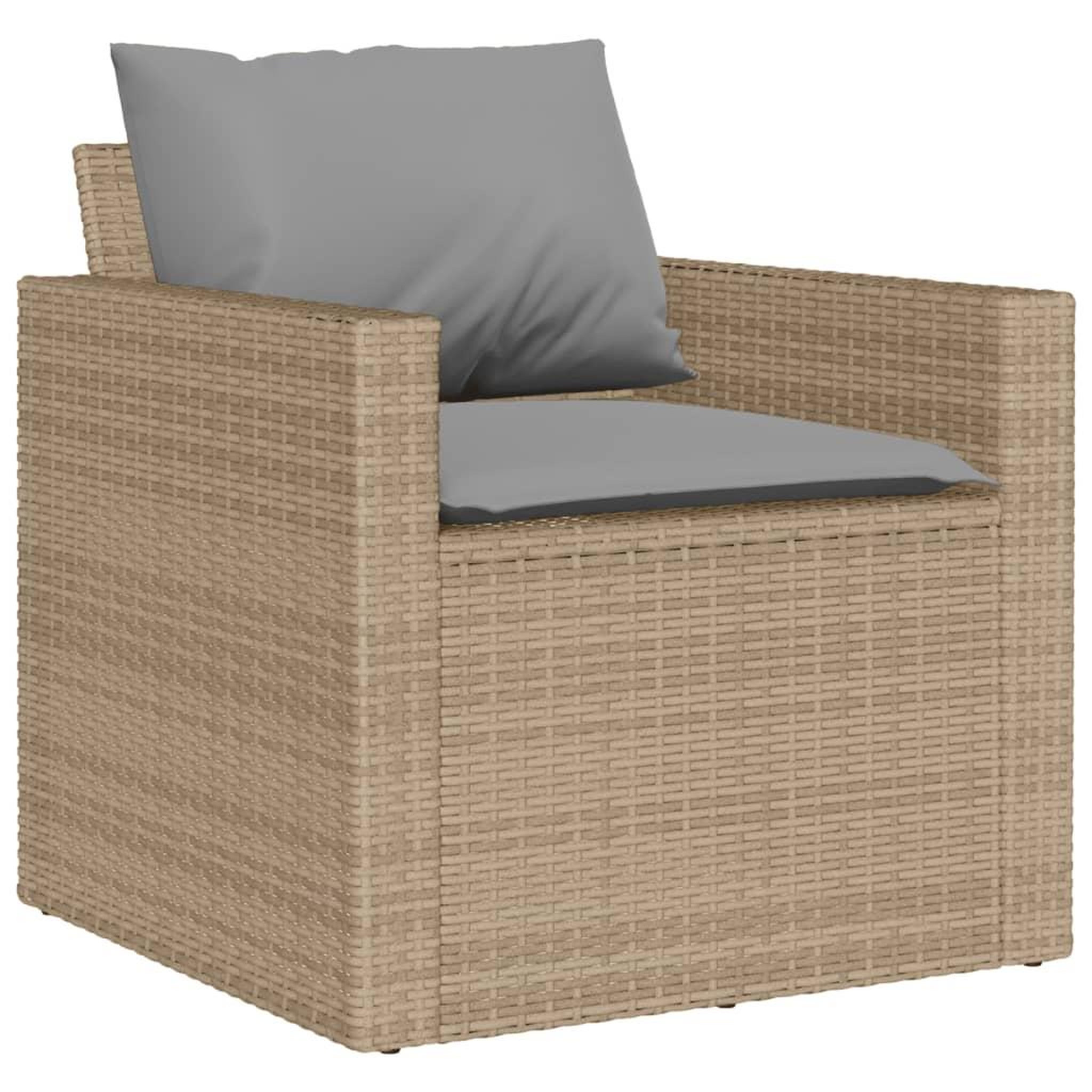 Voir la diapositive 4 : VIDAXL Salon de jardin avec coussins 4 pcs beige resine tressee