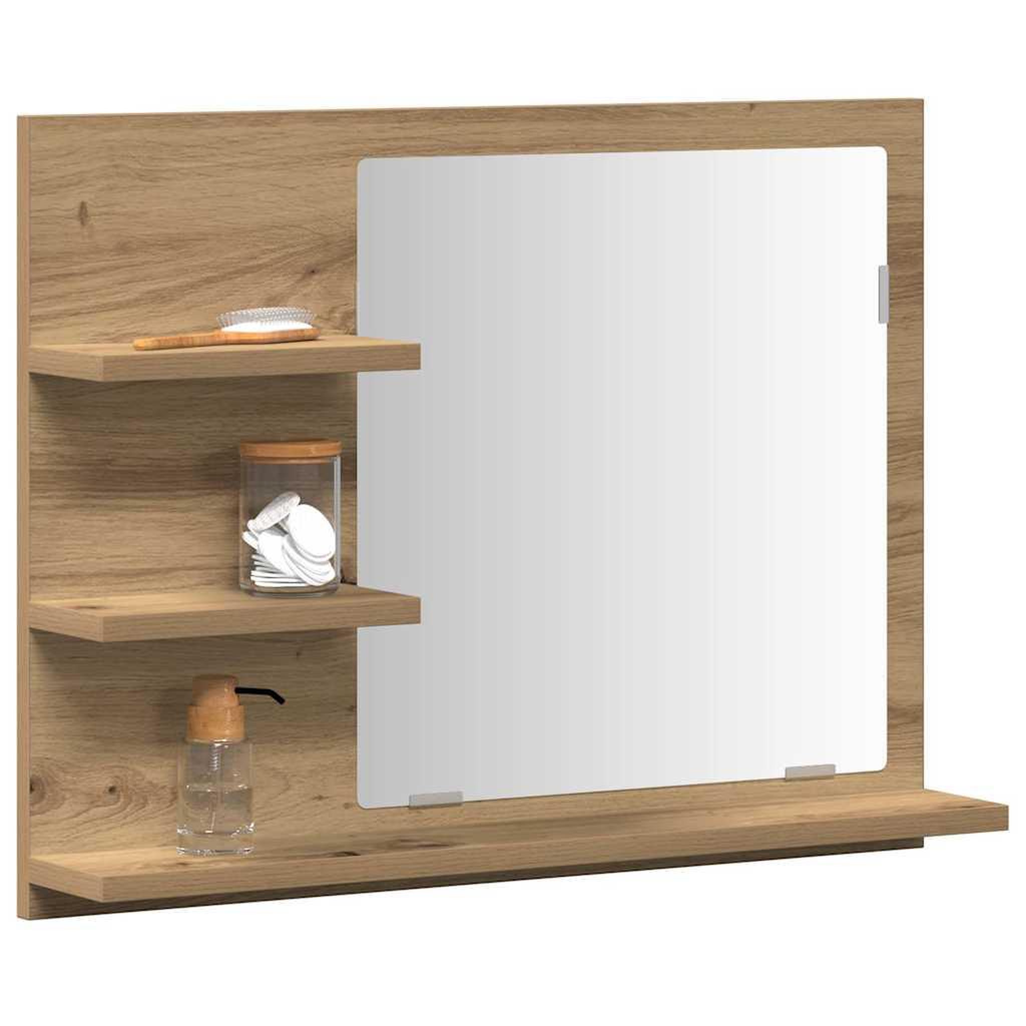Voir la diapositive 3 : VIDAXL Armoire à miroir salle de bain chêne artisanal 60x10,5x45 cm