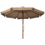 Voir la diapositive 2 : VIDAXL Parasol d'exterieur avec mat en bois 330 cm Taupe