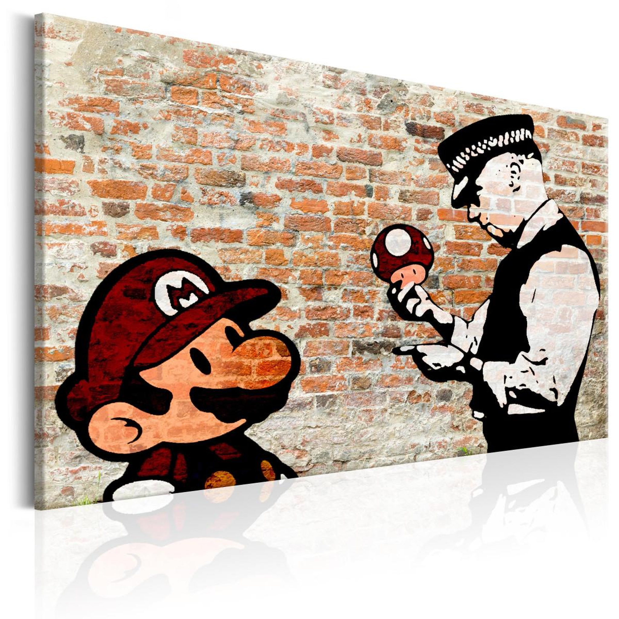 Paris Prix Tableau imprimé  banksy - police caution. Coloris disponibles : Multicolore