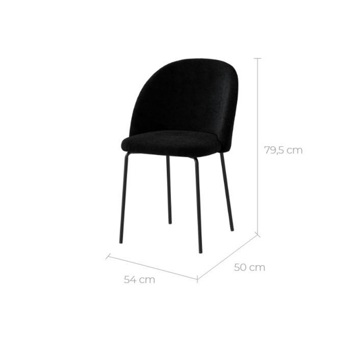 Rendez vous déco Lot de 2 chaises en tissu bouclette beige - Karl