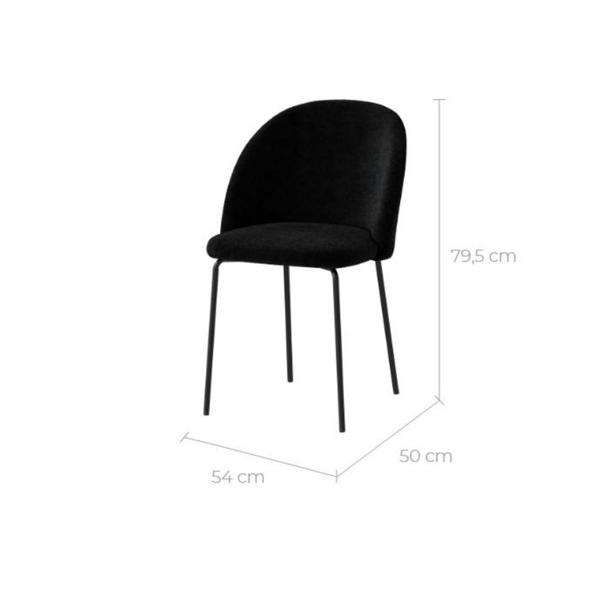 Rendez vous déco Lot de 2 chaises en tissu bouclette beige - Karl