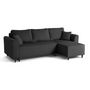 Voir la diapositive 2 : BEST MOBILIER Saphir - canapé d'angle réversible 4 places - convertible avec coffre - en velours côtelé