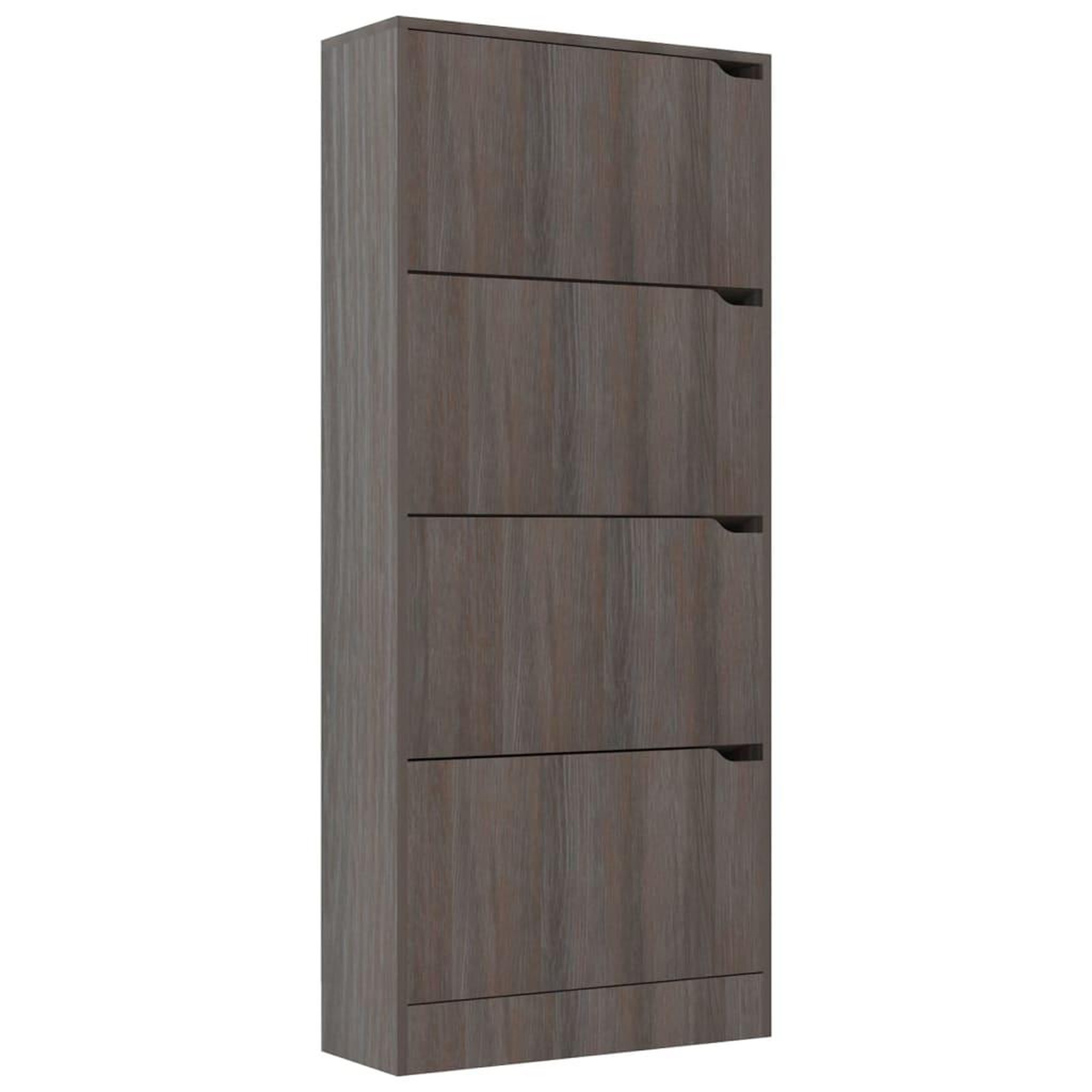 Voir la diapositive 3 : VIDAXL Armoire a chaussures 4 portes Chene sonoma gris Bois ingenierie