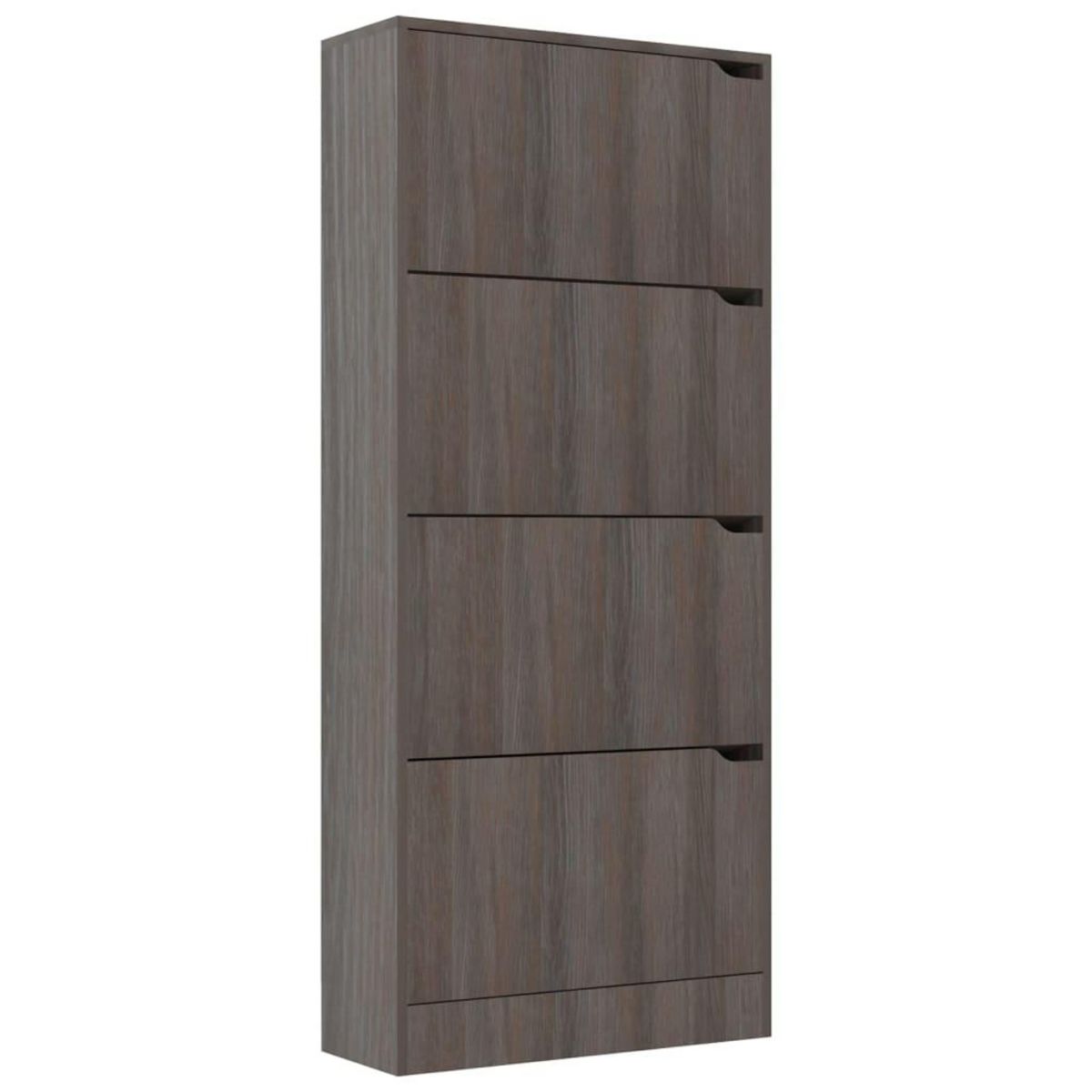 VIDAXL Armoire a chaussures 4 portes Chene sonoma gris Bois ingenierie
