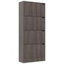 Voir la diapositive 3 : VIDAXL Armoire a chaussures 4 portes Chene sonoma gris Bois ingenierie
