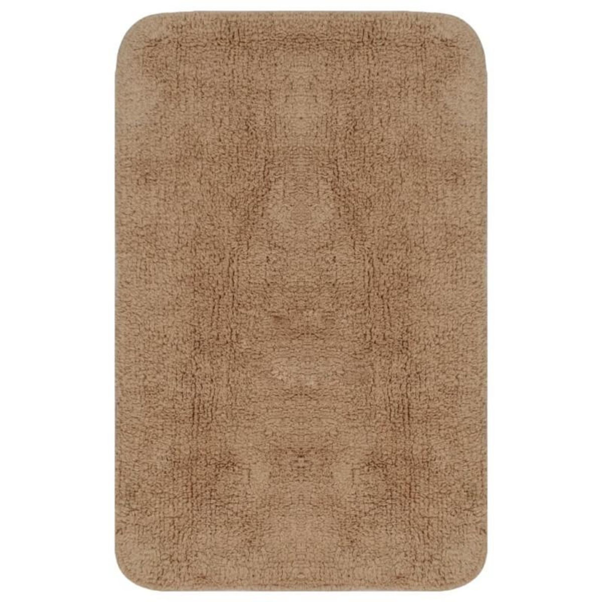 VIDAXL Tapis de salle de bain 2 pcs Tissu Beige