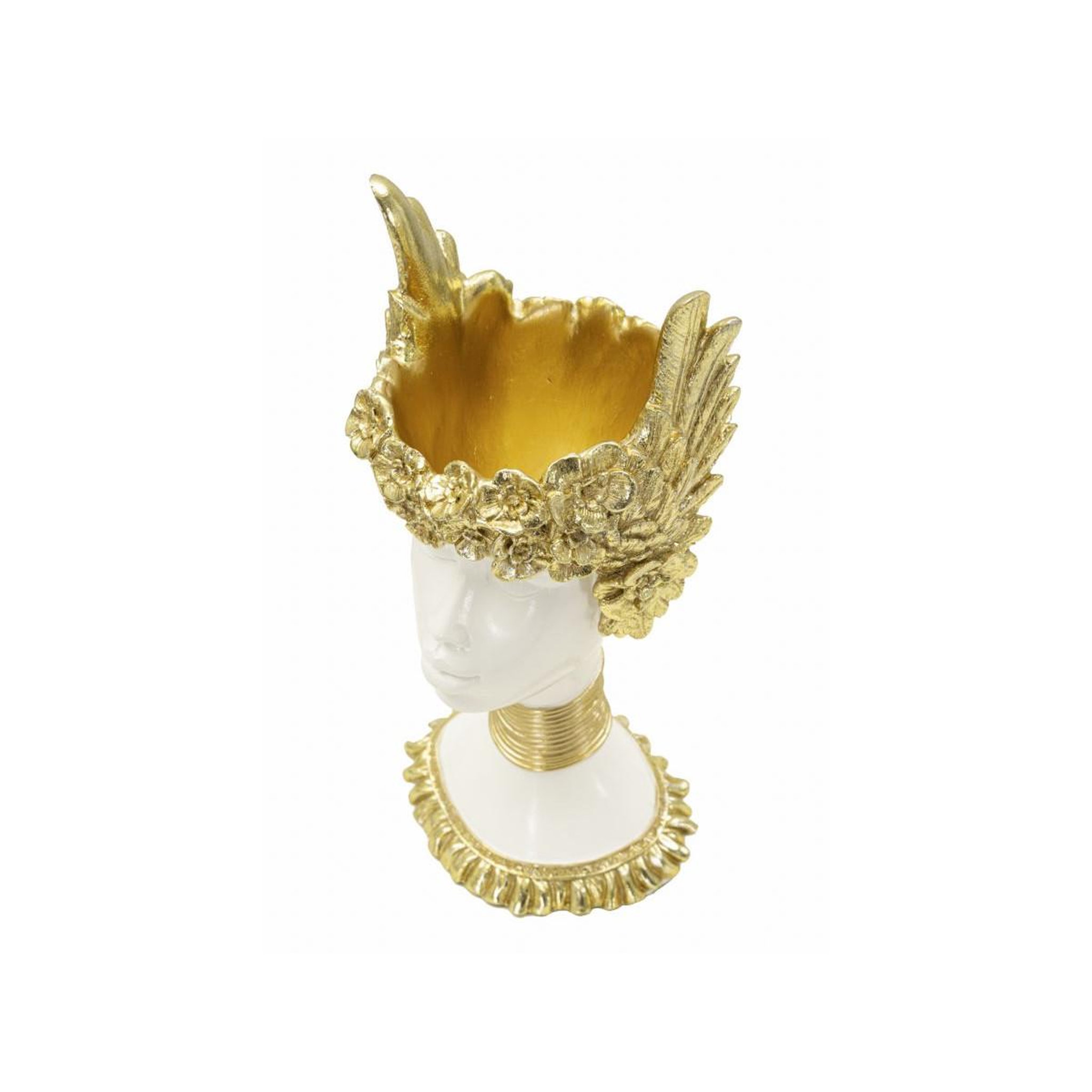 Voir la diapositive 3 : Paris Prix Statuette buste femme  athena  32cm blanc & or