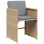Voir la diapositive 5 : VIDAXL Ensemble a manger de jardin et coussins 15 pcs melange beige