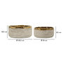 Voir la diapositive 6 : Paris Prix Lot de 2 Cache-Pots Bas  Lima  22cm Gris & Or