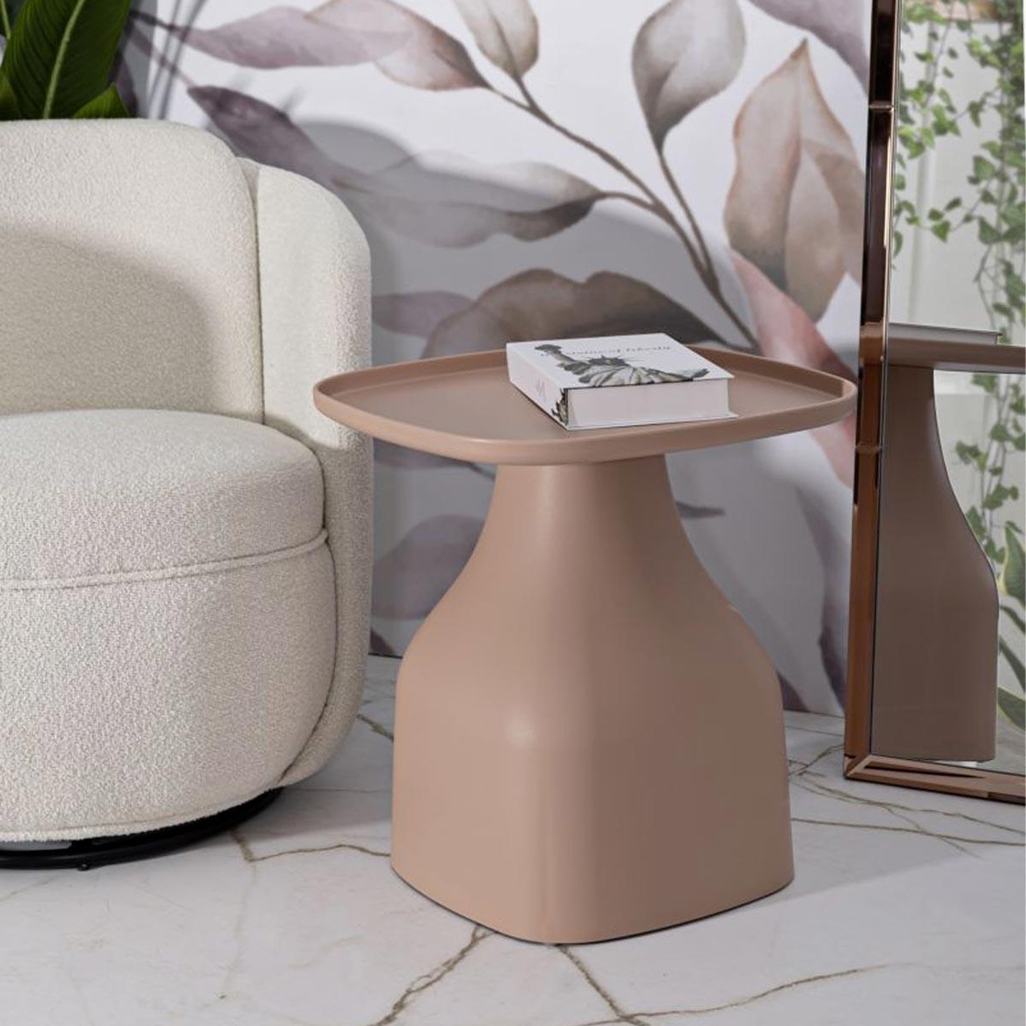 Voir la diapositive 5 : Paris Prix Table d'appoint carrée  gea  50cm rose