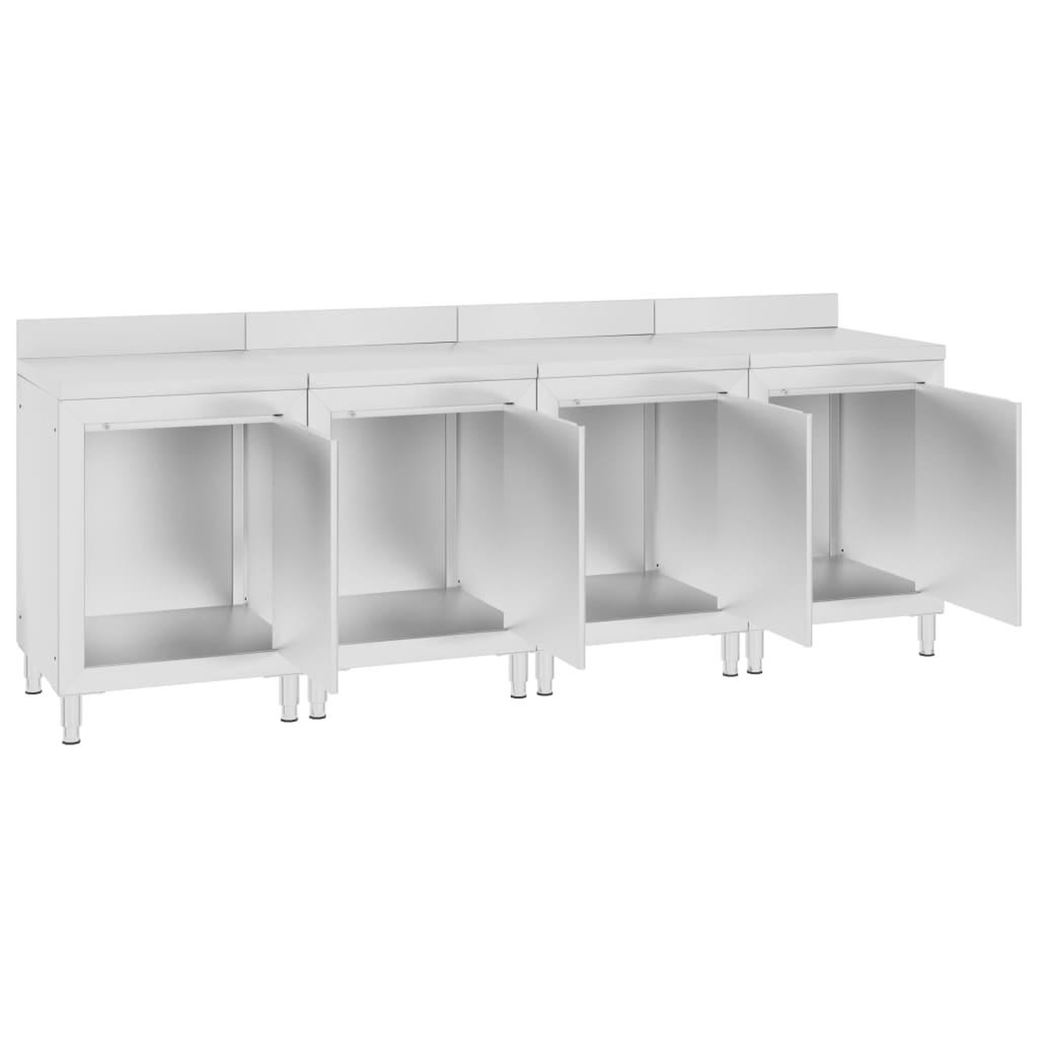 Voir la diapositive 2 : VIDAXL Table de travail commerciale avec armoire 240x60x96 cm Inox